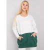 Zeleno-biela dámska mikina s vreckami