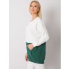 Zeleno-biela dámska mikina s vreckami