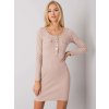 Béžové dámske priliehavé mini šaty