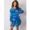 Modré vzorované carmen šaty Edmonton