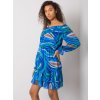 Modré vzorované carmen šaty Edmonton