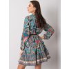 Modré dámske vzorované mini šaty