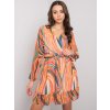 Oranžové vzorované mini šaty