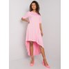 Svetlo ružové asymetrické dámske maxi šaty
