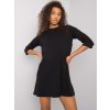 Čierne voľné mini šaty s vreckami