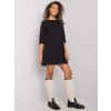 Čierne voľné mini šaty s vreckami