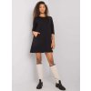 Čierne voľné mini šaty s vreckami