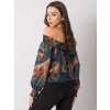 Modro-béžová dámska vzorovaná blúzka