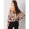 Béžová dámska blúzka s potlačou kvetín
