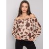 Béžová dámska blúzka s potlačou kvetín