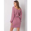 Ružové mikinové šaty na uviazanie v páse