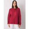 Bordová dámska mikina bez kapucne