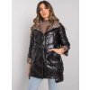 Čierna dámska lesklá prešívaná zimná bunda