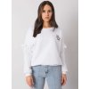 Biela dámska mikina s čipkou na rukávoch