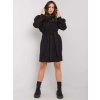 Čierne mikinové šaty Raella s kapucňou a opaskom