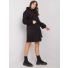 Čierne mikinové šaty Raella s kapucňou a opaskom