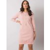 Púdrové mikinové šaty Sinead s výstrihom na šnúrku