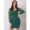 Zelené upnuté šaty Kayley s čipkovými rukávmi