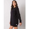 Čierna mikinové šaty Hanely s vreckom na hrudi