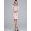 Svetlo ružové mini šaty s ozdobným volánikom
