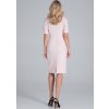 Svetlo ružové púzdrové midi šaty s gombíkmi