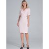 Svetlo ružové púzdrové midi šaty s gombíkmi