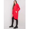 Červená dámska dlhá mikina na zips