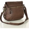 MARCO MAZZINI Hnedá kožená messenger bag s vreckami (Veľkosť ONE SIZE)