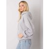 Svetlosivá dámska prešívaná mikina s kapucňou