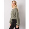 Khaki prešívaná dámska skrátená mikina