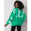 Zelená voľná mikina Brook s nápismi na rukávoch a chrbte