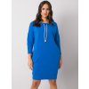 Modré dámske mikinové šaty s vreckami