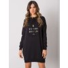 Čierne dámske mikinové šaty s nápisom