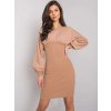 Svetlohnedé dámske priliehavé mini šaty