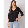 Čierne dámske tričko s výstrihom