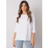 Biele dámske oversize tričko s 3/4 rukávmi