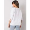 Biele dámske oversize tričko s 3/4 rukávmi