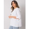 Biele dámske oversize tričko s 3/4 rukávmi