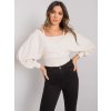 Smotanové dámske tričko s dlhými riasenými rukávmi