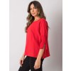 Červené dámske oversize tričko s 3/4 rukávmi