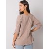 Béžové dámske oversize tričko s 3/4 rukávmi