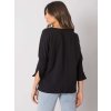 Čierne dámske oversize tričko s 3/4 rukávmi