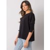 Čierne dámske oversize tričko s 3/4 rukávmi