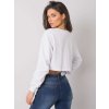 Biele voľné crop tričko s dlhými rukávmi