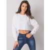 Biele voľné crop tričko s dlhými rukávmi