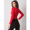 Červený dámsky crop top s dlhými rukávmi