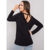 Čierne dámske tričko s výstrihom na chrbte