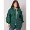 Tmavozelená basic mikina Ella so zapínaním na zips