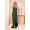 Dlhé španielske zelené šaty na jedno rameno JOANA