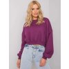 Tmavofialová dámska crop mikina